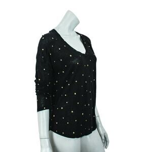 Rails the Scoop Neck SAMI Tee Shirt Black Gold Foil Star Size Small
